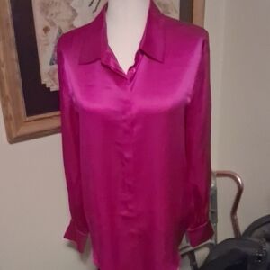 Women's Pink Satin Blouse